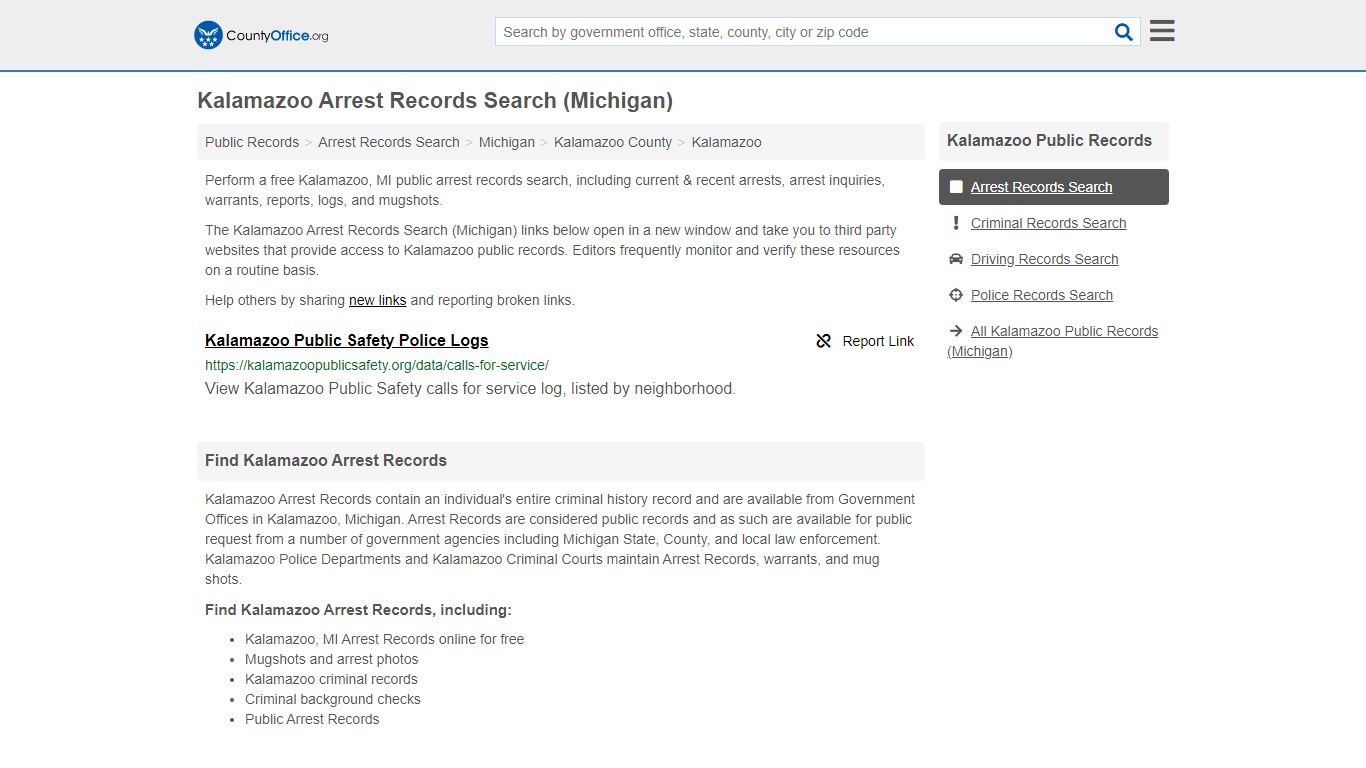 Arrest Records Search - Kalamazoo, MI (Arrests & Mugshots)