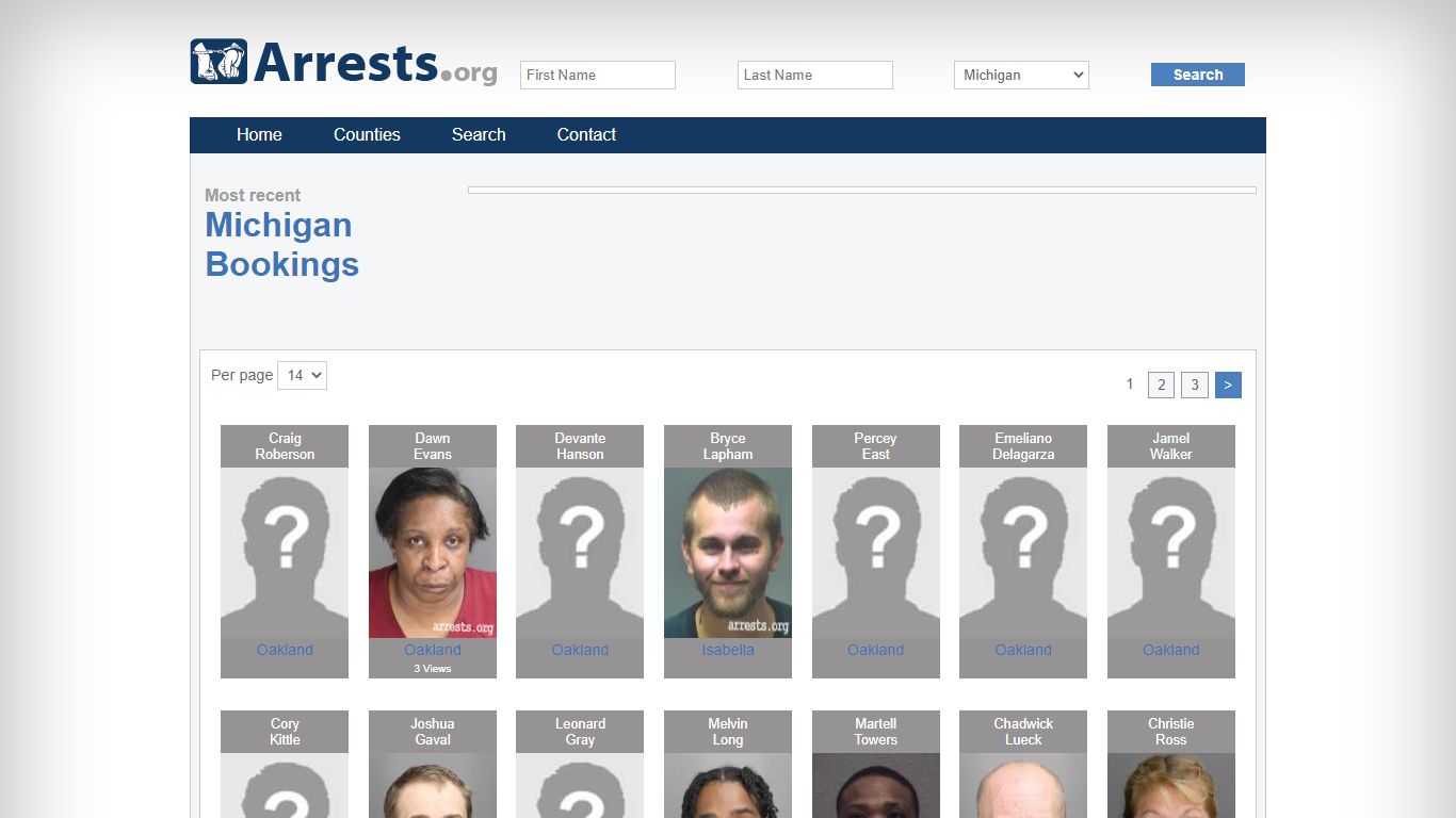 Michigan Arrests and Inmate Search